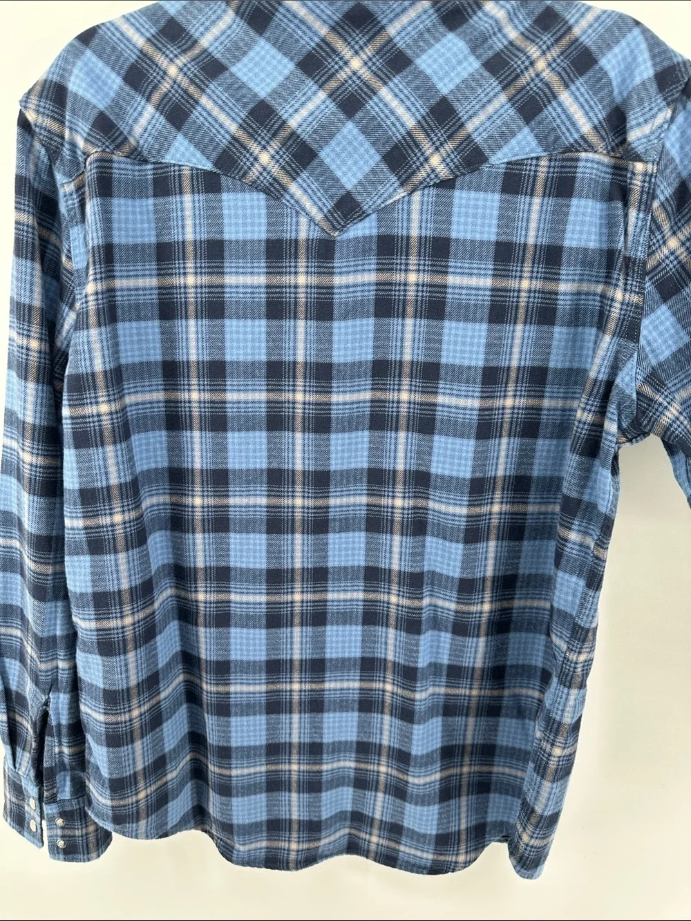 Levi's Heritage Outdoor Grunge Blue/Black Plaid Button Down Western Shirt SzM